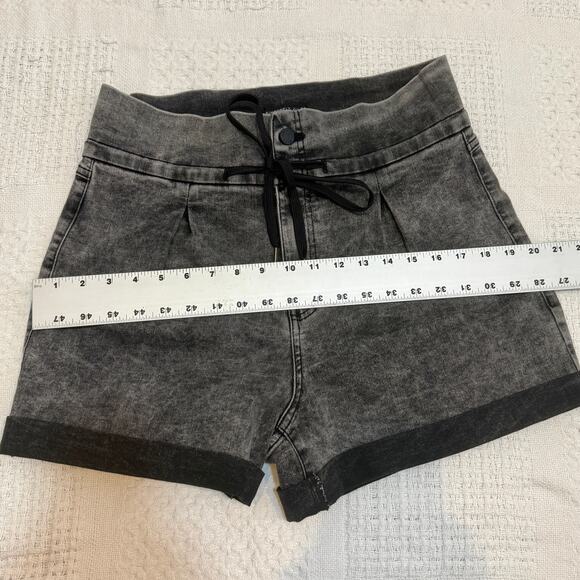 Sincerely Jules 9 29 high rise paperbag cuffed stonewash shorts SH 3019 - Picture 7 of 12